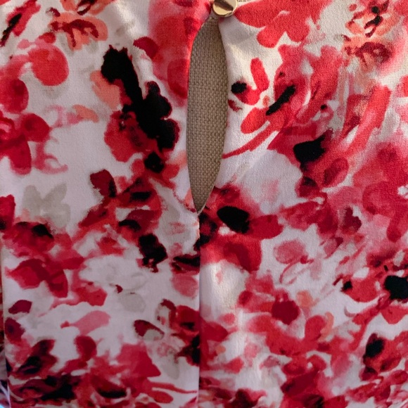 Calvin Klein Red and Pink Floral Blouse - Picture 4 of 6